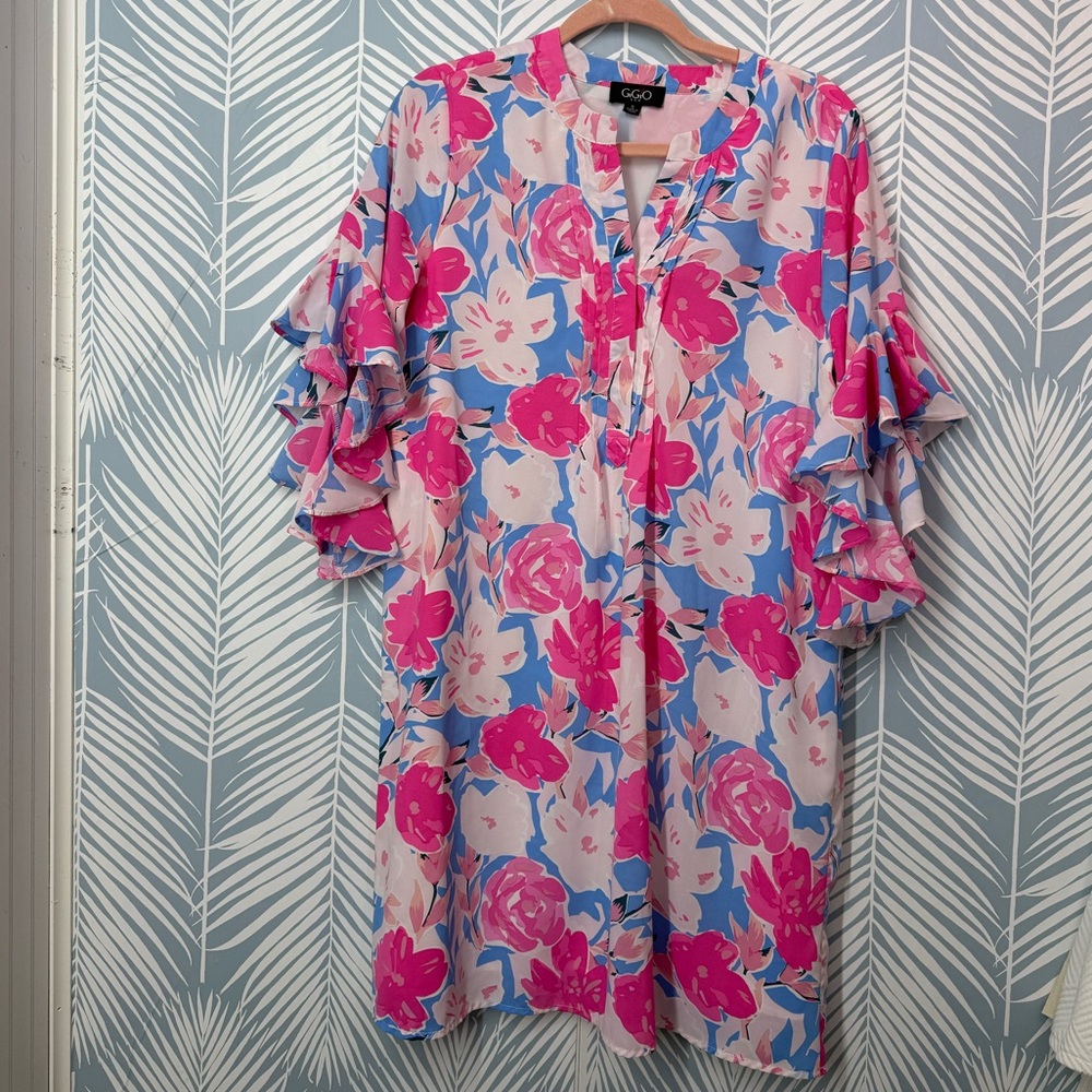 Floral Ruffle Sleeve Dress